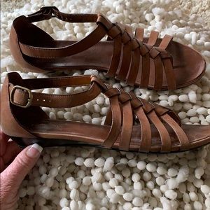 Gently worn leather sandals